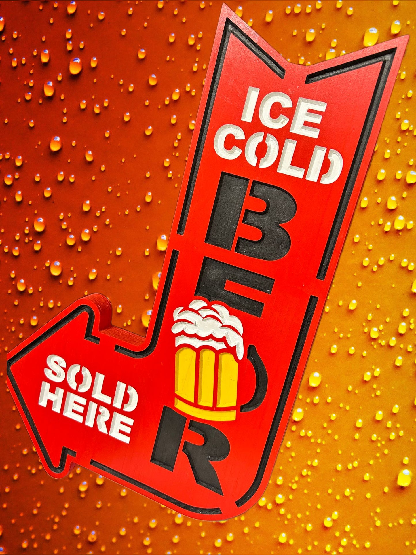 ice cold beer good friends metal sign — MUSEUM OUTLETS